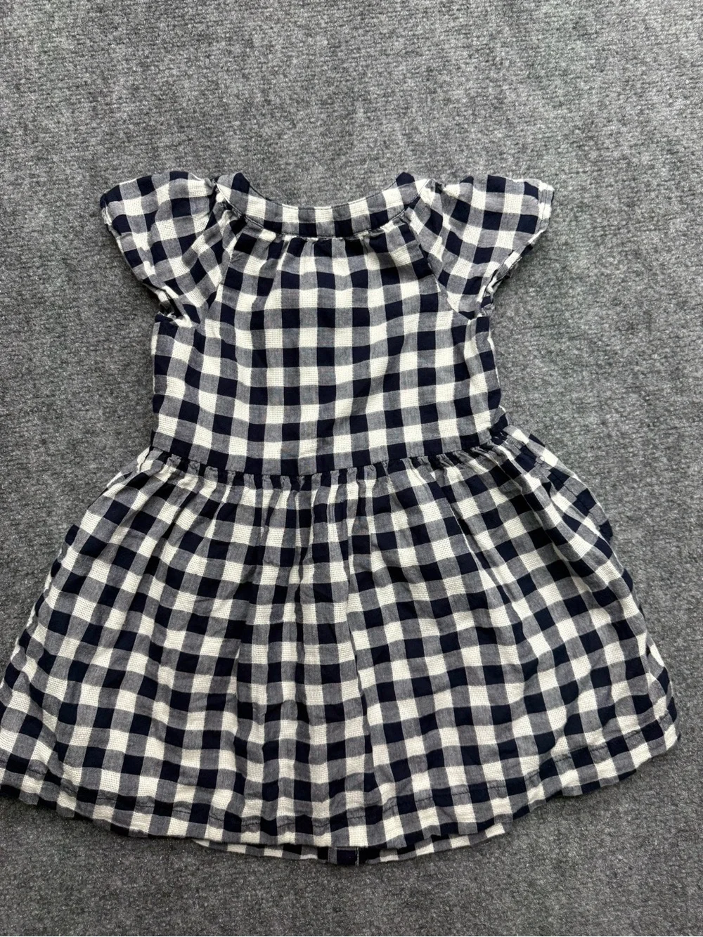 Baby Gap Toddler Girls Sz 3 Black & White Gingham Button-Front Dress